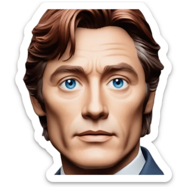 Alain delon futuristic detective blue eyes red hair sticker
