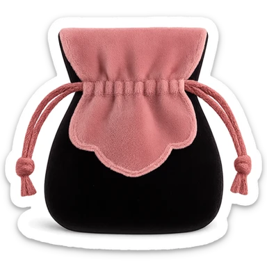 black and pink velvet jewelry pouch sticker