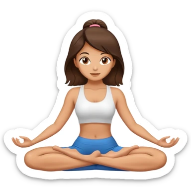 yoga girl brunette sticker