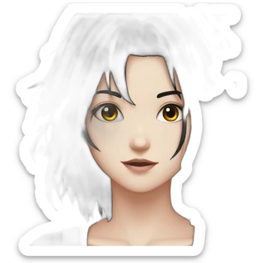 Anime+Cassandra+Goth-girl-dark-hair-black-tshirt+perfectly-centered sticker