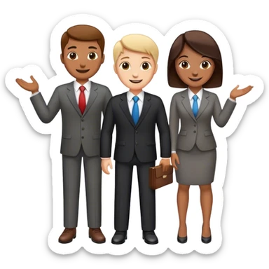 5 adults coworkers sticker