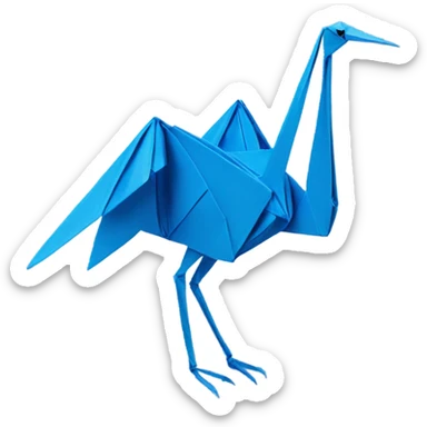 blue origami crane sticker