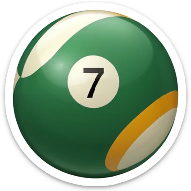 green billiard ball 7 number sticker