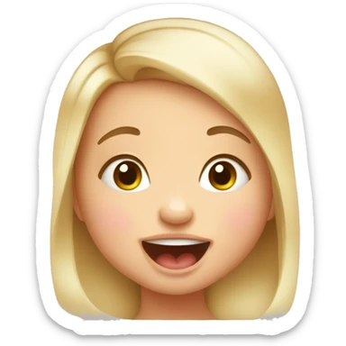 Baby girl giggling with big cheeks sticker