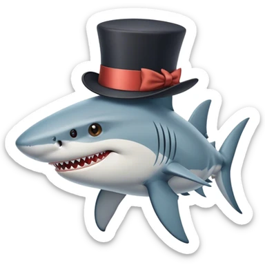 Shark with a top hati sticker