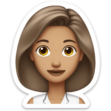 Esthetician brown hair scrubs facial sticker