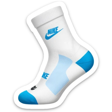 single white sock with Nike logo sticker