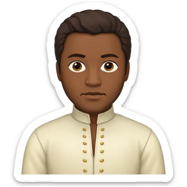 Otello with dark skin, dark brown hair, cream outfit sticker
