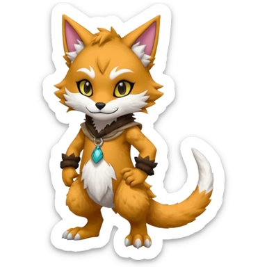 Adorable cute badass Kemonomimi Nekomimi Japanese Anime Kemono Furry Style Vernid-Protogen-Sergal-Fursuit-furry-fursona sticker