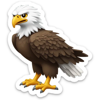 A nervous looking eagle sticker