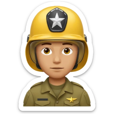 Soldier just face generic yellow with helmet no insignia sticker