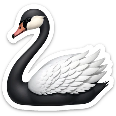 black and white swan sticker