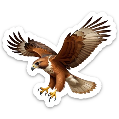 cinematic-red-tailedhawk-realistic-full-body-hunting-emoji,-powerful-brown-and-white-feathered-frame-gliding-over-a-vast-landscape,-sharp-hooked-beak-partially-open,-intelligent-eyes-focused-intensely-on-the-ground-below,-strong-talons-flexing-in-anticipation,-broad-wings-catching-the-wind-with-effortless-grace,-simplified-yet-realistic-focused-features,-highly-detailed,-glowing-with-a-bold-determined-light sticker