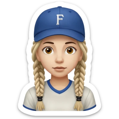 dreadlock baseball player girl sticker