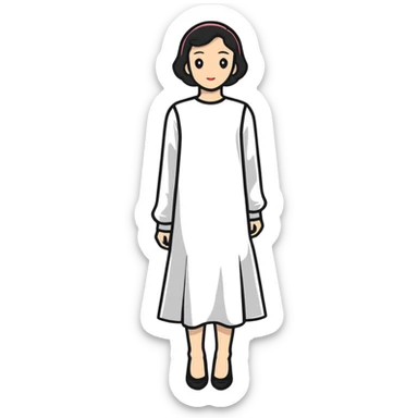 fashionable colorful dress with long sleeves sticker