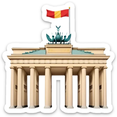 Cinematic Realistic Brandenburg Gate Landmark Emoji, depicted as the iconic neoclassical monument rendered with lifelike detail and dynamic, historic lighting. sticker
