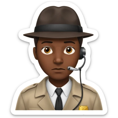 detective with earpiece sticker
