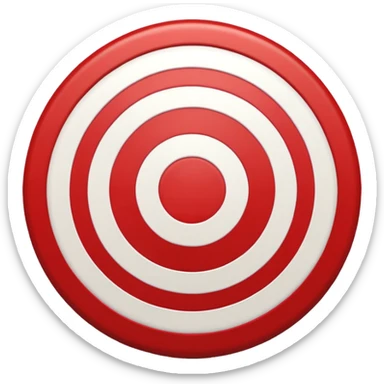 classic bullseye emoji, red and white concentric circles sticker