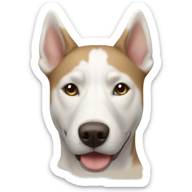 White and light brown husky pit mix  sticker