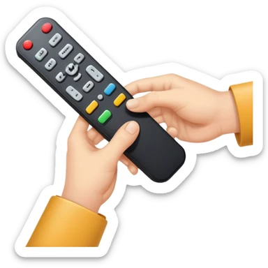 hand holding a remote control sticker