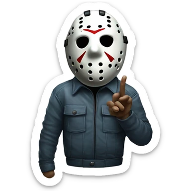 Jason voorhees blowing a kiss sticker