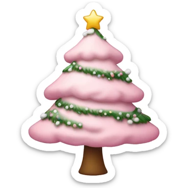 light pink christmas tree with snow sticker