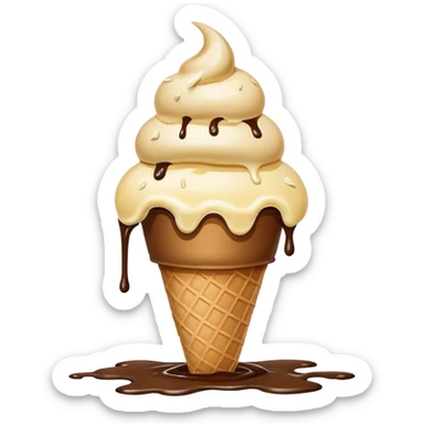 Ice cream cone dropped in dog shit sticker