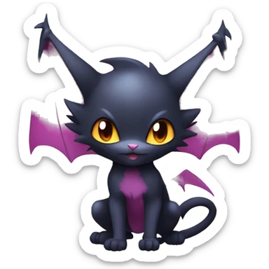 Cool Cute Edgy Chibi Bat-Cat-Noivern-Noibat-Litten-Pokémon-Fakémon-hybrid sticker