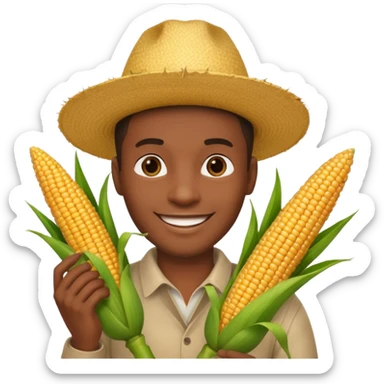 BLACK MAN HOLDING AN CORN POT sticker