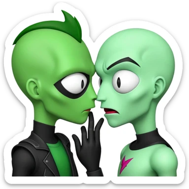 dib membrane and invader zim kiss sticker