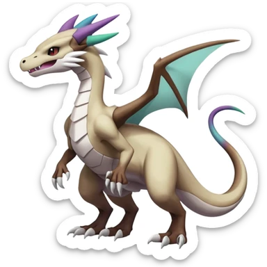 Noivern-Marowak-Lugia-Fakémon-hybrid-creature (full body)  sticker