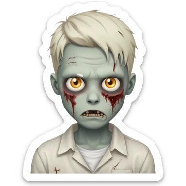 zombie boy with a Twists and white shirt sticker