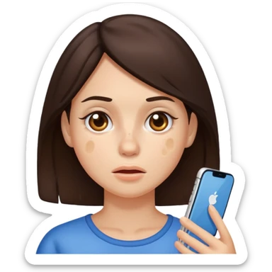 brunette woman with lots of acne sticker