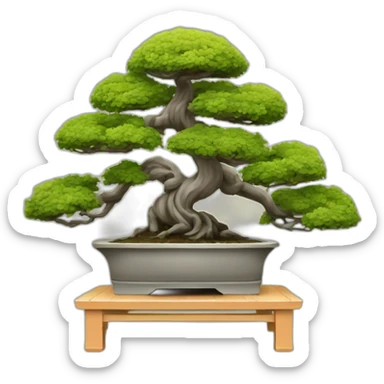 bonsai tree intertwined with torii gate sticker