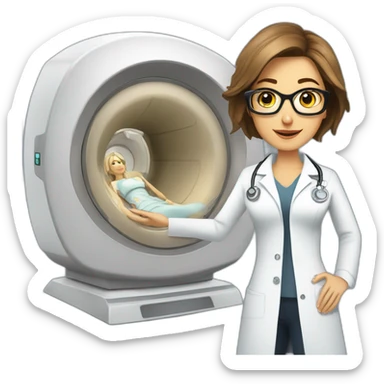 Posh-Radiologist-performing-breast-mri-to-leni-klum sticker