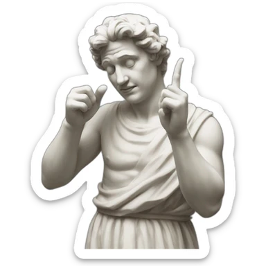 italian statue doing pinched fingers italian gesture sticker
