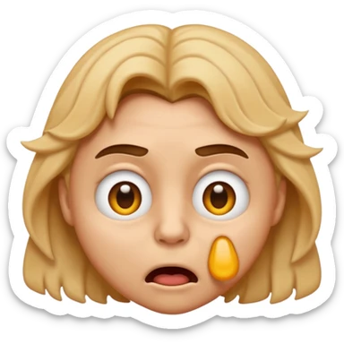 face making a 'grrrr' expression, scrunched nose, intense eyes, emoji style sticker