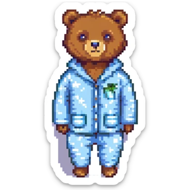 bear in pajamas sticker