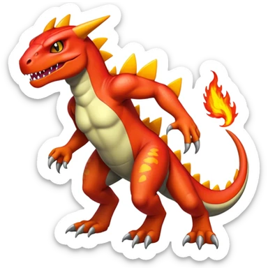  Cool Edgy Shiny Greymon-Charmeleon-Reptile full body sticker