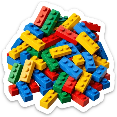 pile of assorted LEGO bricks sticker