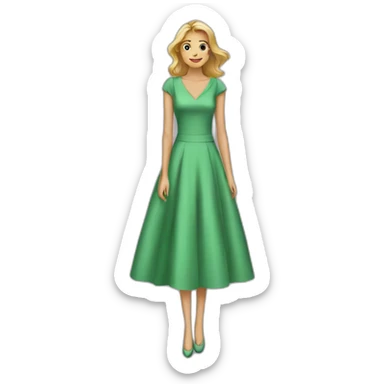 Dress,green,tailor  sticker