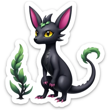 Shiny Dark Edgy Gothic Gloomy Futuristic Salandit-Umbreon-Shaymin-Delcatty-Hybrid (Full body) sticker