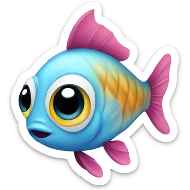 Cute baby fish sticker