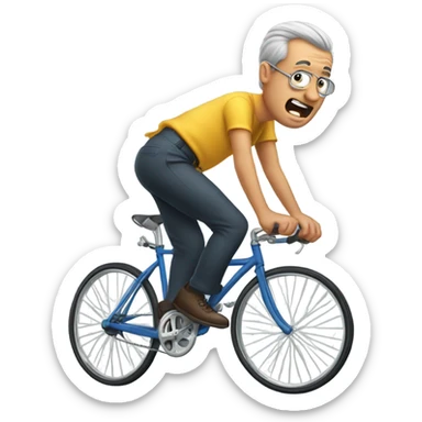 Man, what's a toupee farts while walking on a bicycle upside down￼ sticker
