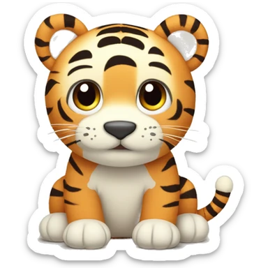 whole body of tiger in jellycat style sticker