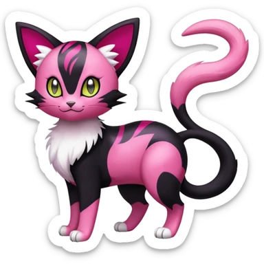 Liepard-Skitty-Delcatty-Pokémon-Fakémon-hybrid-creature (full body) sticker