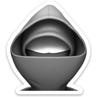 grayscale mysterious hooded boy in gloves sticker