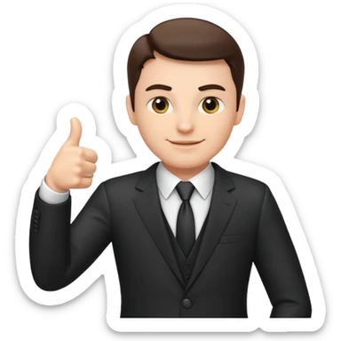 boss on a phone call, giving a thumbs up sticker