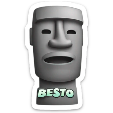 a moai with a comics bulle saying "Bestooo" sticker