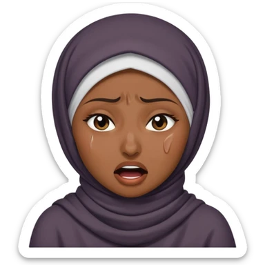 A hijabi woman choking herself out of frustration and anger sticker